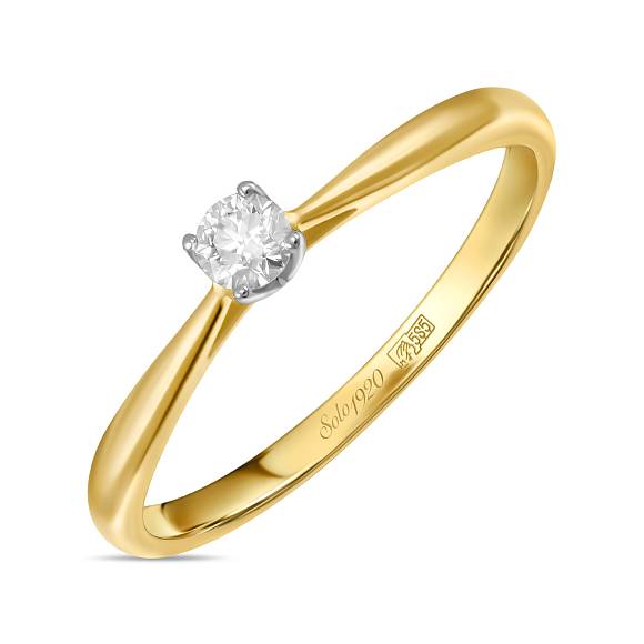 Кольцо из золота с бриллиантом (0,09 карат) R01-SOL73-010-G2 - Фото 4