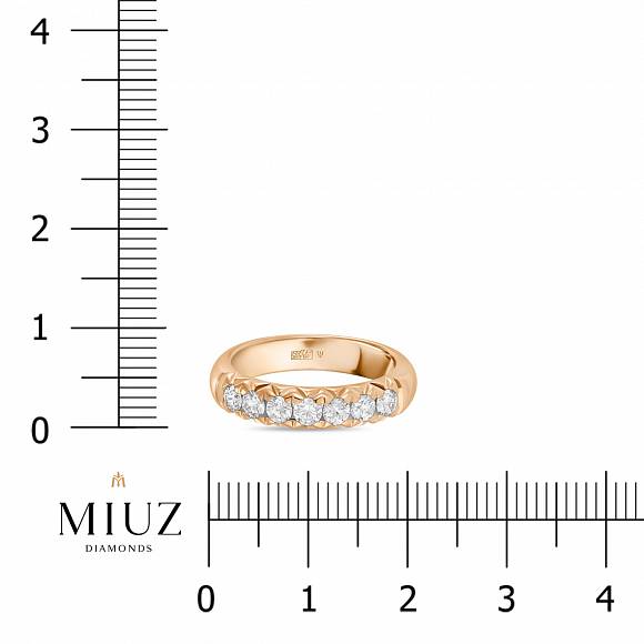 Обручальное кольцо-дорожка из золота с 7 бриллиантами R127-UFOT9288G-078 - Фото 2