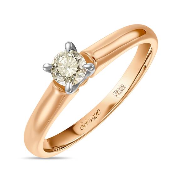 Золотое кольцо с бриллиантом R01-SOL59-025-G3 - Фото 1