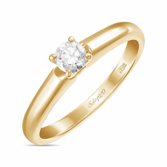 Золотое кольцо с бриллиантом (0,24 карат) R01-SOL59-025-G3 - Фото 5