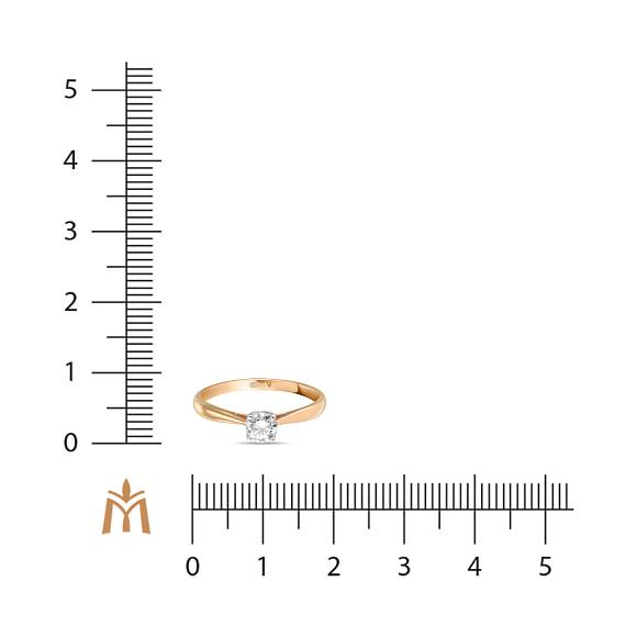 Золотое кольцо с бриллиантом круглой огранки R01-SOL73-025-G2 - Фото 3