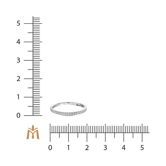 Обручальное кольцо-дорожка из белого золота с 44 бриллиантами R127-GSM213597 - Фото 2
