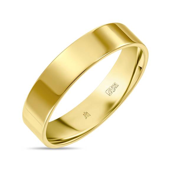 Плоское обручальное кольцо из желтого золота 585 пробы R01-4-Y-11469 - Фото 1
