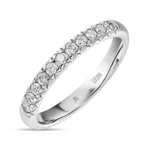 Обручальное кольцо-дорожка из золота с 11 бриллиантами R127-UFOQ3321G - Фото 1