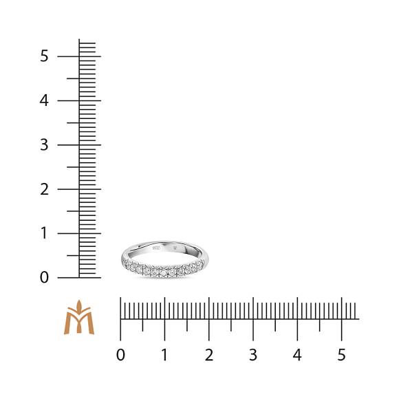 Обручальное кольцо-дорожка из золота с 11 бриллиантами R127-UFOQ3321G - Фото 2