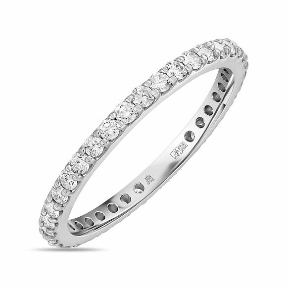Обручальное кольцо-дорожка из белого золота с 35 бриллиантами R127-UFTH1786 - Фото 1