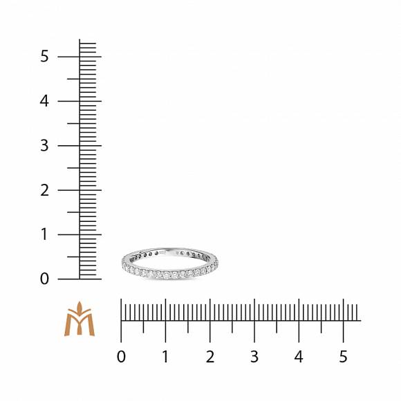 Обручальное кольцо-дорожка из белого золота с 35 бриллиантами R127-UFTH1786 - Фото 2