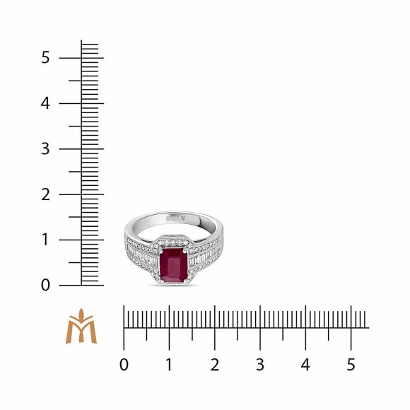 Кольцо c бриллиантами и рубином R169-TRG140029ARU - Фото 2