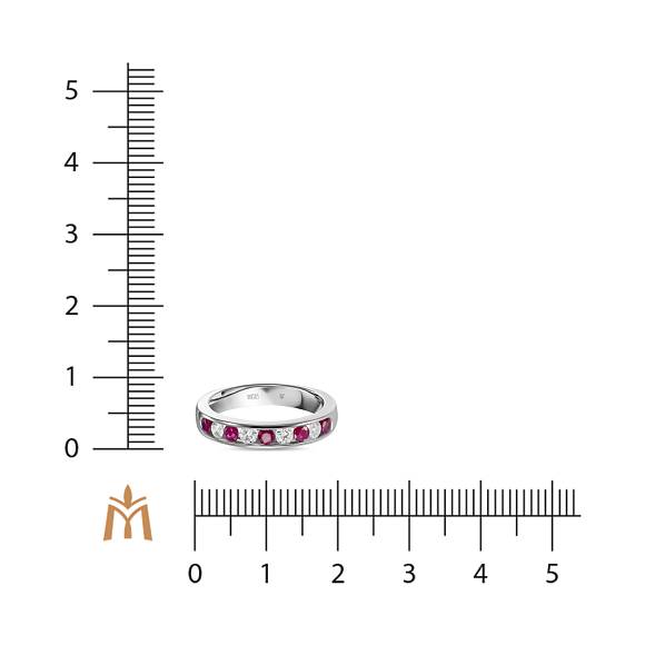 Кольцо с бриллиантами и рубинами R755-46021R240 - Фото 2