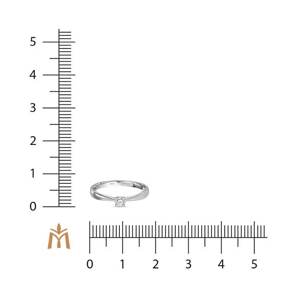 Помолвочное кольцо из белого золота 585 пробы с бриллиантом R01-SOL60-010-G1 - Фото 2
