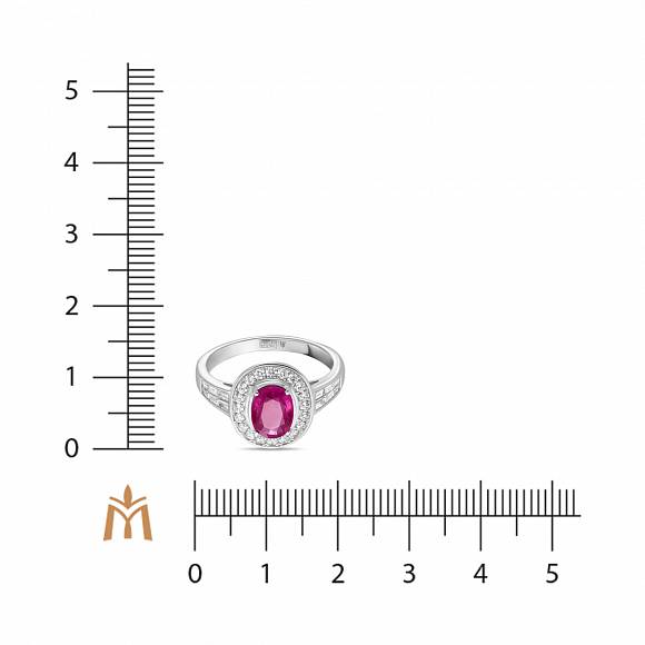 Кольцо c бриллиантами и рубином R169-TRG150013ARU - Фото 2