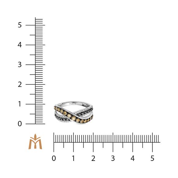 Кольцо с бриллиантами и облагороженными бриллиантами R2018-CNT-0017 - Фото 2