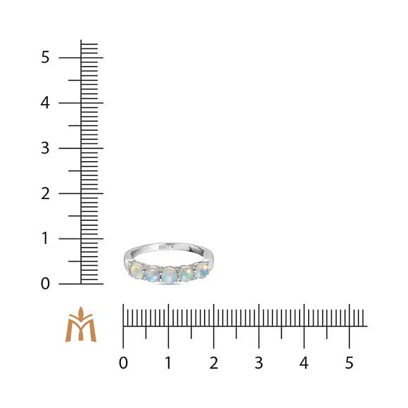 Кольцо с бриллиантами и опалами R2018-R030185AOP-R17 - Фото 2