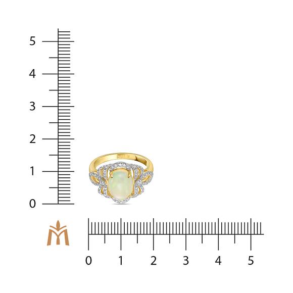 Кольцо с бриллиантами и опалом R2018-R040190AOP-R17 - Фото 3
