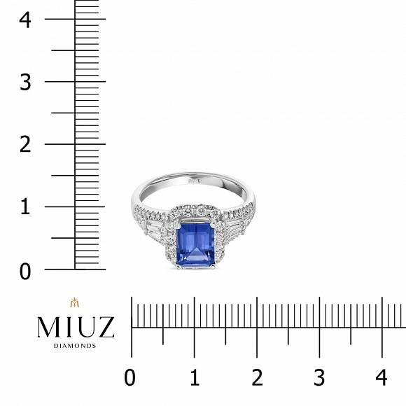 Кольцо с 54 бриллиантами (0,58 карат)1 танзанитом ( 1,52 карат) R169-TRG170078 - Фото 2