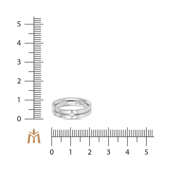 Обручальное кольцо из золота с бриллиантом R01-WED-00117 - Фото 2