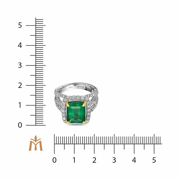 Кольцо с бриллиантами и изумрудом R2022-GEM-READY-06 - Фото 4