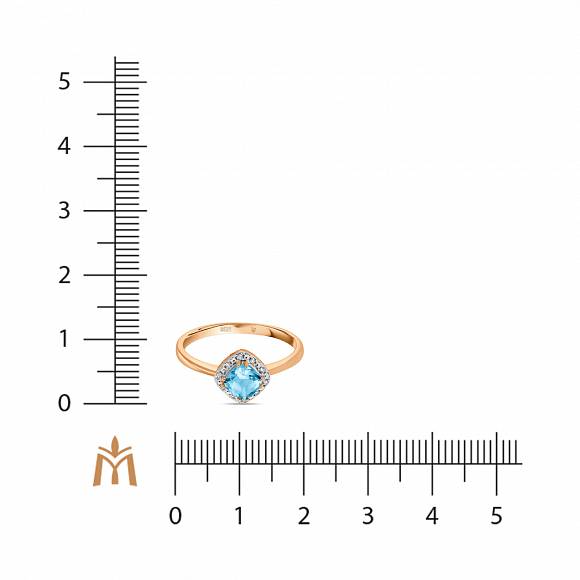 Кольцо с топазом и бриллиантами R01-33898-BT - Фото 2