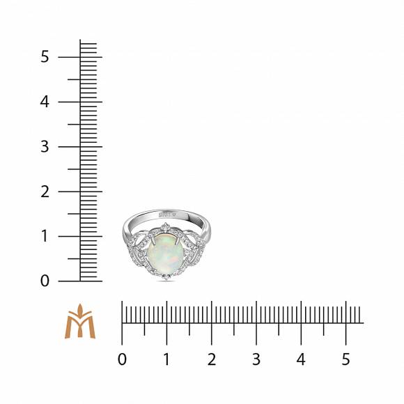 Кольцо с бриллиантами и опалом R2018-RR040201AOP - Фото 2