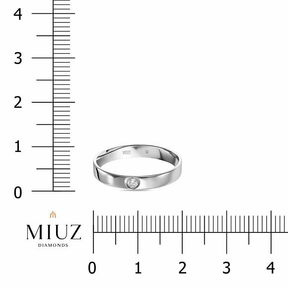 Обручальное кольцо из белого золота с бриллиантом (0,05 карат) R01-WED-00131 - Фото 3