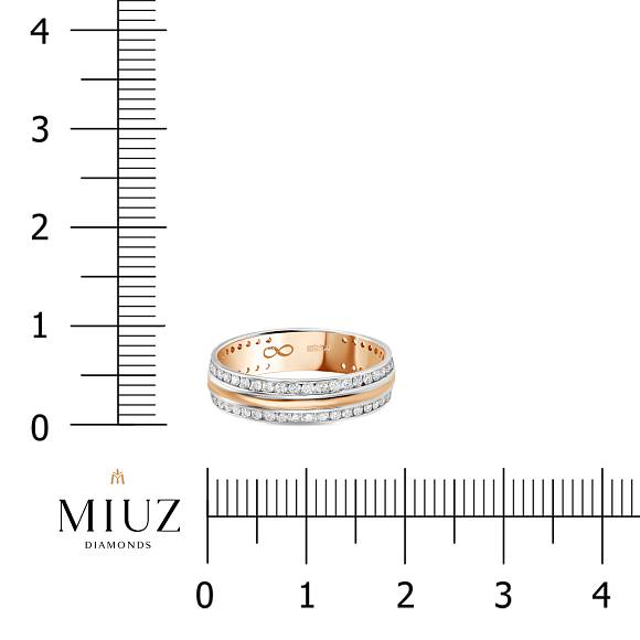 Обручальное кольцо из красного и белого золота c 74 бриллиантами (0,62 карат) R01-WED-00146