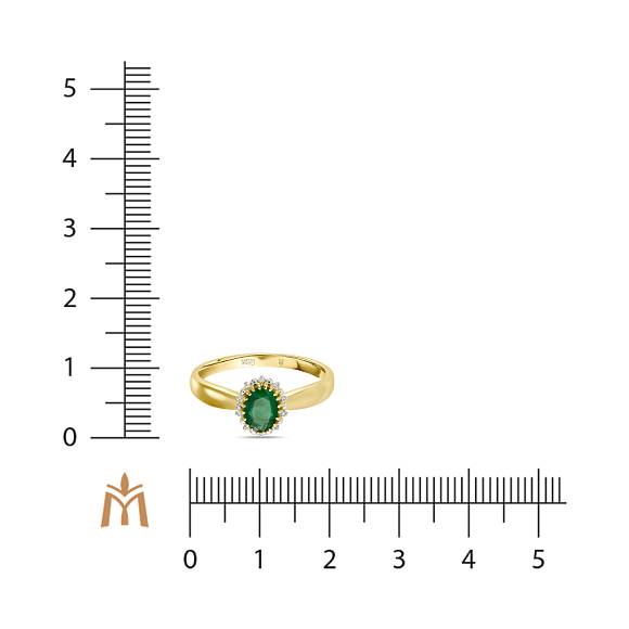 Кольцо с бриллиантами и изумрудом R01-34396-EM - Фото 3