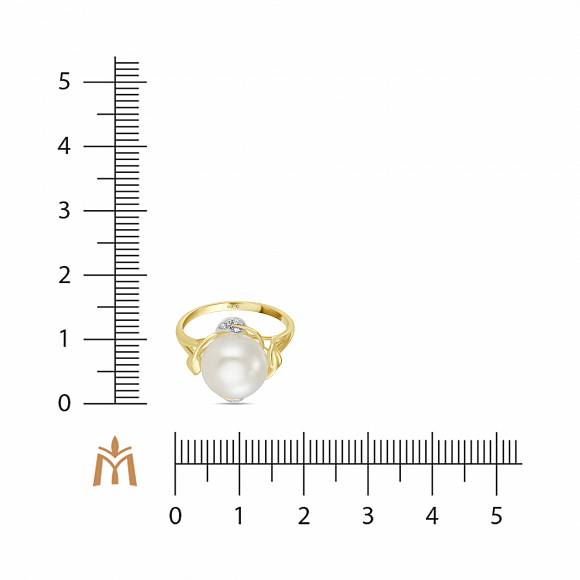 Кольцо с бриллиантами и жемчугом R77-R52179-CP-R17 - Фото 2