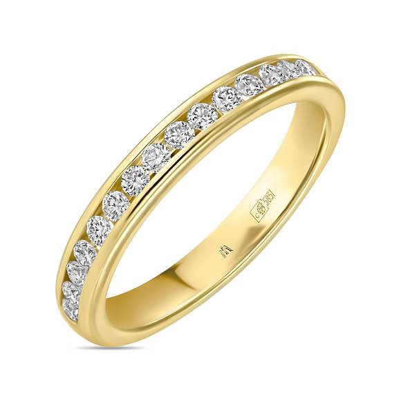 Обручальное кольцо-дорожка из золота с 17 бриллиантами R01-35491 - Фото 1