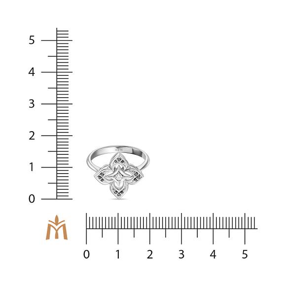 Кольцо с облагороженными бриллиантами и бриллиантом R01-35672B - Фото 2
