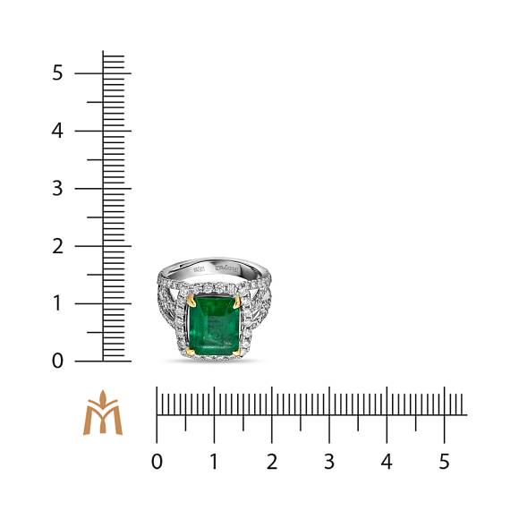 Кольцо с бриллиантами и изумрудом R2022-GEM-READY-09 - Фото 5