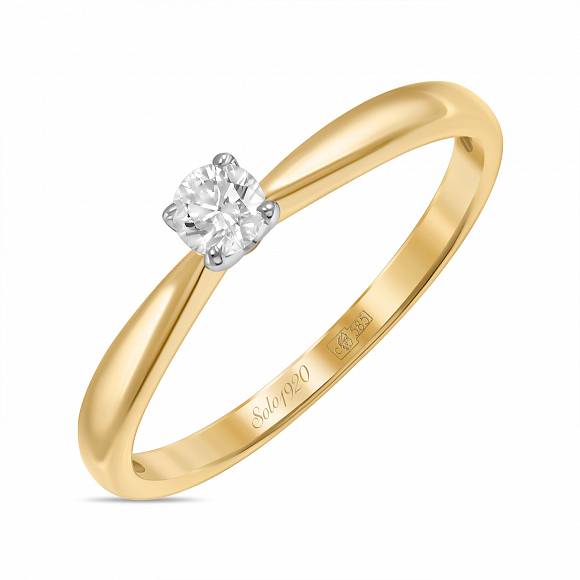 Золотое кольцо с бриллиантами (0,09 карат) R01-SOL35-010-G2 - Фото 3