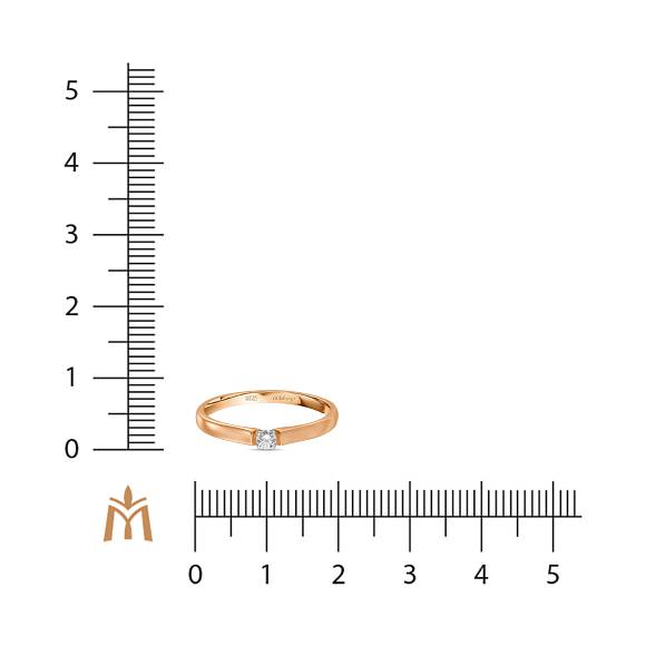 Кольцо с бриллиантом (0,08 карат) R01-SOL100-008-G2 - Фото 4