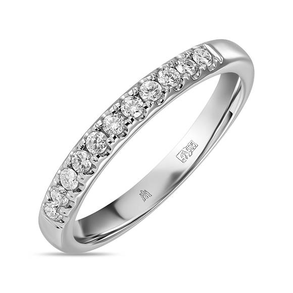 Обручальное кольцо-дорожка из золота с 11 бриллиантами (0,16 карат) R01-35456 - Фото 1