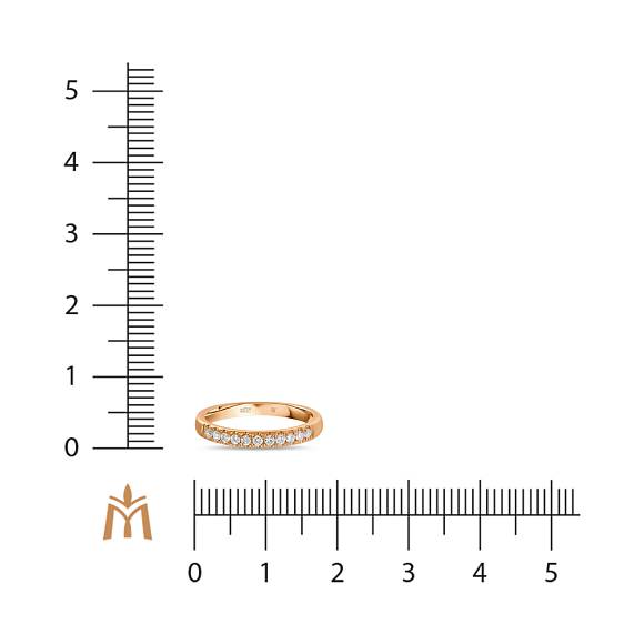 Обручальное кольцо-дорожка из золота с 11 бриллиантами (0,16 карат) R01-35456 - Фото 3