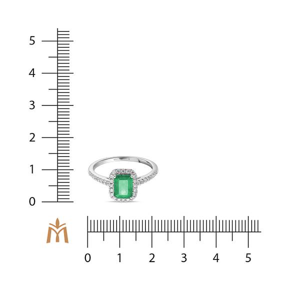 Кольцо с бриллиантами и изумрудом R01-35815EM - Фото 2