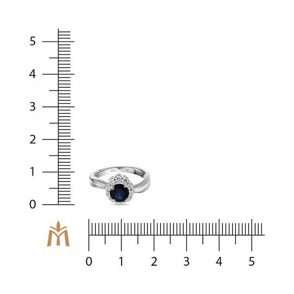 Кольцо с бриллиантами и сапфиром R01-46294-SA - Фото 3