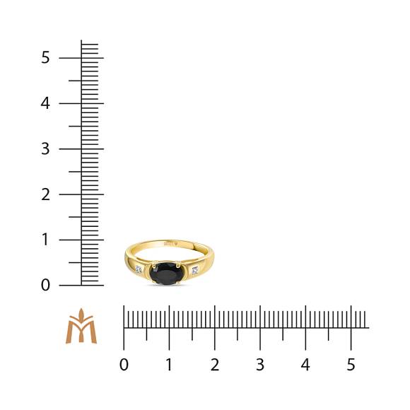 Кольцо с цветным сапфиром и 2 бриллиантами (0,99 карат) R01-L-35098-SC - Фото 2