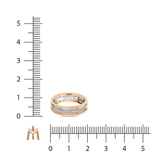 Обручальное кольцо из золота с 21 бриллиантом (0,05 карат) R01-WED-00094 - Фото 3