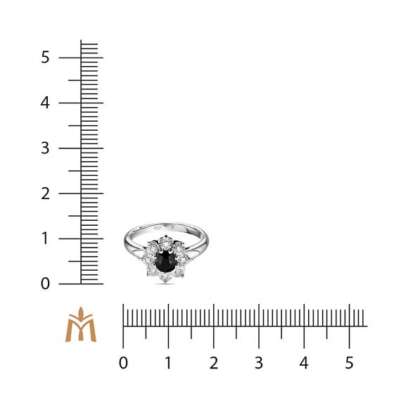 Кольцо с бриллиантами и цветными сапфирами R01-L-PL-35309-B - Фото 2