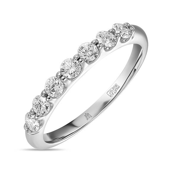 Обручальное кольцо-дорожка из белого золота с 7 бриллиантами (0,52 карат) R01-RMS34240-W - Фото 1