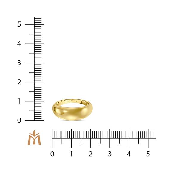 Широкое кольцо из желтого золота 585 пробы R01-VIT-60373 - Фото 2