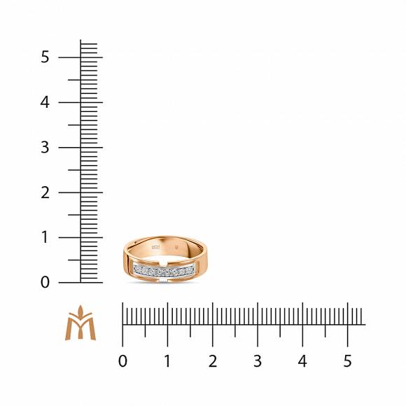 Обручальное кольцо-дорожка из золота с бриллиантами (имитация) R01-WED-00141 - Фото 3