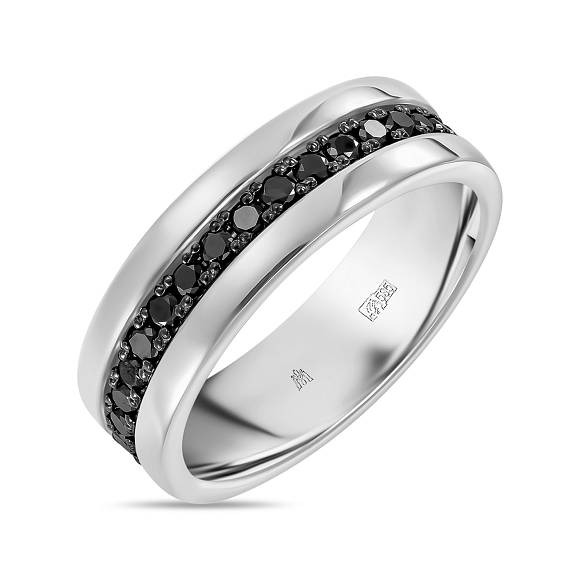 Обручальное кольцо из белого золота с 19 бриллиантами (0,3 карат) R01-WED-00152-W-B - Фото 1