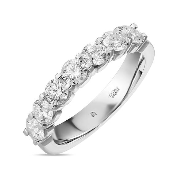 Обручальное кольцо-дорожка из белого золота с 7 бриллиантами R01-RMS-35896 - Фото 1