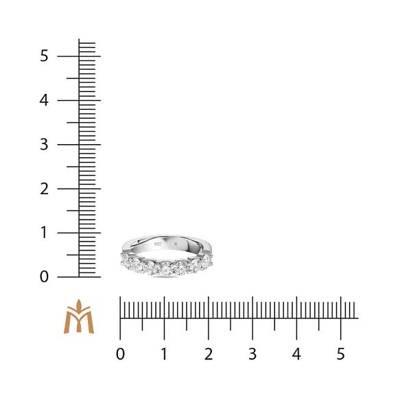 Обручальное кольцо-дорожка из белого золота с 7 бриллиантами R01-RMS-35896 - Фото 2