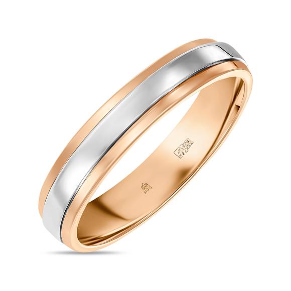 Обручальное кольцо из красно-белого золота 585 пробы R01-WED-00173 - Фото 1