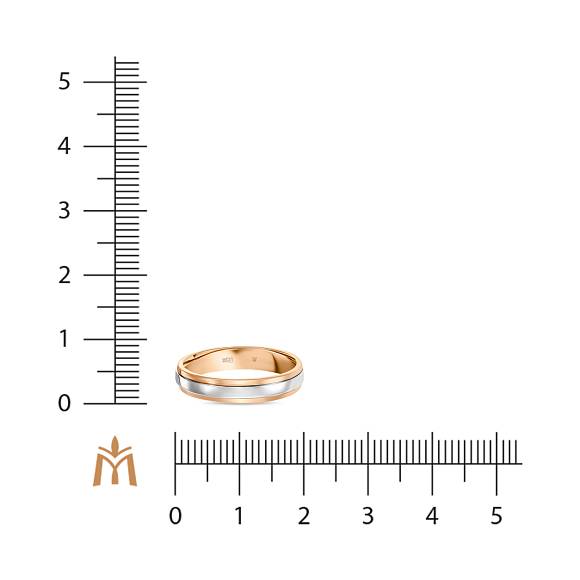 Обручальное кольцо из красно-белого золота 585 пробы R01-WED-00173 - Фото 2