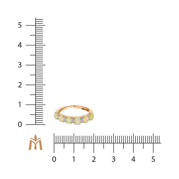 Кольцо с бриллиантами и опалами R2018-R030187AOP-R17 - Фото 2