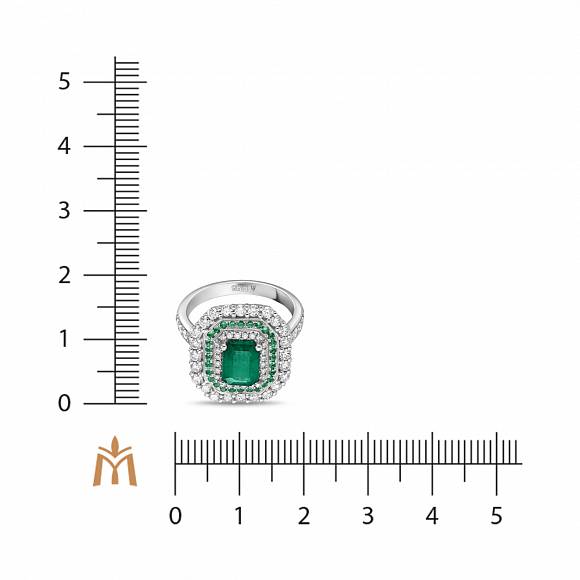 Кольцо с бриллиантами и изумрудами R2022-SA2471REM - Фото 2