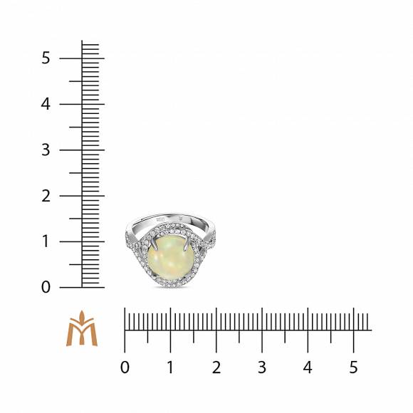Кольцо с 72 бриллиантами 1 опалом ( 2,402 карат) R2018-R040196AOP-R17 - Фото 2
